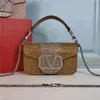 肩Vlogooデザイナーバッグ女性Valens New Bags Luxury Portable Small Square Letter Handbag Brass Magnetic Single Buckle Light Messenger SBW6
