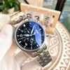 Armbandsur med lyxiga mekaniska piloter Titta på automatiska dagdatum Blue Black Fashion Watches