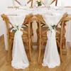 2pcs chaise en mousseline de mousseline Décoration de mariage 70x300 cm de long pour décorations d'allée Party Banquet Event Baby Shower 240407