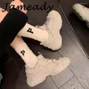 Casual Shoes Sneakers High Heel Spets Soft Chunky Sole Platform Women Fashion Daily Runway Baskes Shoe Tennis Kvinnliga tränare