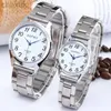 L0R5 Wristwatches جديد DIAL كبير مرونة Quartz زوجين الموضة مشاهدة Quartz Wrist Watch for Men Women Fashion D240422