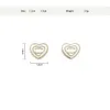 Designer Doppel-Letter-Ohrringe herzförmige weiße Emaille Stud Ohrringe Geometrie berühmte Frauen Ohrringe Hochzeitsfeier Geschenk Messing Schmuck Schmuck