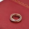 'Gold Silver Rosegold' tre-ring Crossing Triple Rings for Women Men Lovers '316L Titanium Steel Wedding Band Anei288f