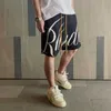 Rhude modemerk American Summer High Street Sports Casual Jacquard gebreide losse capris shorts voor mannen en vrouwen