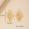 Boucles d'oreilles Stud Huanzhi Design de mode exagéré grand pour les femmes Geometric Square Hollow Retro Jewelry Gifts Wholesale 2024