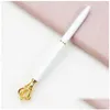 Gel stylos en gros de gel stylos créativité couronne ororne cristal stylo gem ballpoint bagule de mariage banc de mariage anneaux metal roule