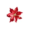 Decoratieve bloemen Kerstmis kunstmatige bloem niet-fading rode boomdecoraties simulatiedoek proces kleurrijk