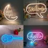 Placas Juneadas por USB Hello Sunshine Warm White Bedroom Night Light Light Porta Custom Porta Sign para Decoração de entrada em casa Switch Dimmable Switch LL