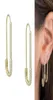 Einzigartige Designerpapierklinik Sicherheitsnadel Stollen Mode elegante Frauen Schmuck Gold gefüllt zarten Ohrring New2178763