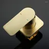 Kitchen Faucets Brushed Gold Brass Basin Faucet Waterfall Output And Cold Water Wall Mounted Split Independent Switch