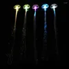 Party Decoration 48st/Lot 35cm LED Colorful Glowing in the Dark Flash Braid Hair Extension Hairpins Shine Light Up Extensions Decors Favors