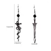 Dangle Earrings Punk Asymmetrical Sword Gothic Knife Drop Vintage For Women Girls