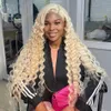 250Density 40 Inch 613 Hair Wigs Honey Blonde Deep Wave Brazilian Full 13x4 Lace Frontal Wigs Transparent Synthetic Lace Front Wigs Preplucked Hair Products