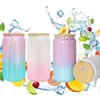 Kubki 1PC 16 uncji szklany kubek Glitter Glitter Glash Jar Shimmer Beer Can może ukształtować szkło do picia z bambusową pokrywką i wielokrotnym użyciem słomy DIY Prezenty 240417