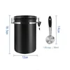 Storage Bottles Stainless Steel Coffee Bean Sealed Jar Airtight Container Canister With Scoop