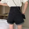 High New Waist Denim Shorts With Cotton Women S Super High Waist Loose And Slimming Summer Instagram Curled A Line Wide Leg Pants uper limming ummer