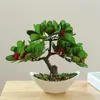 Dekorative Blumen 1 Stcs Gartenanordnung Ornamente Plastikpflanzen Bonsai kleiner Baum Topf gefälschte pflanzliche Blumenblumenzimmertisch Tisch