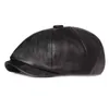 Yo71 Yo71 Berets Männer und Frauen lässige achteckige Mütze Leder England Beret im Freien Freizeit -Maler Hut Retro Newsboy Cap Winterhut D240418