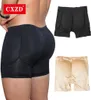 Cxzd maschio sexy shaper mutandine seccatura al sollevatore di calcio passia falsa schiuma da uomo imbottito shapewear senza soluzione di continuità