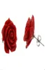 Gioielli di moda 12mm Fiore di rosa rossa corallo 925 Orecchini in argento sterling Leging 1 8259B3828581