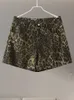 Street Leopard Print Femmes Pantalon Short Bouton Fashion Pocket Zippers Min Femme Shorts 2024 Printemps Summer Y2k Dame Outwear 240417