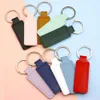 Lviv Keychains Lanyards 10st Bright PU Leather Keychain Double Sided Car Thread Liten Gift Metal PuDant PU Key Chain Simple Keychains Key Holde D240417