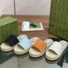 With Box Designer Women Espadrilles Sandal Interlocking Slipper Platform Slippers Womens Straw Sandals Casual Flip Flops Outdoors Shoes 553