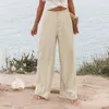 Calça feminina Mulheres 2024 Pant da cintura elástica da moda com bolso de harém de bolso de harém solto ajustado para casual