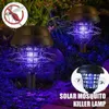 Lampade killer di zanzare 2 lampade repellenti per zanzare solare con 2 modalità lampade luci a led impermeabili esterne usate per il campeggio in giardini e prati YQ240417