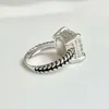 2024 Designer David Yumans Yurma Jewelry Armband XX 925 Sterling Silver Dense Set Zircon Ring Twisted Womens Ring