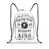 ショッピングバッグカスタムViktor Tsoi Drawstring女性男性軽量ロシア音楽ロックスポーツジムストレージバックパック