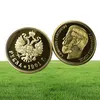 10 PCS Le tout nouveau Nicholas II 1901 de Russie commémoratif 24k Real Gold plaqué 40 mm Souvenir Coin6032423