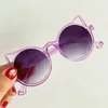 Okulary przeciwsłoneczne dzieci słodkie dziewczyny letnie chłopcy kot uszy zwierząt kreskówka urocza vintage okulary słoneczne