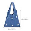 Totes Women Knitting Shoulder Bag Large Capacity Crochet Grocery Contrast Color Travel Shopping Handbag Ladies Daily