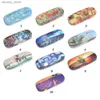 Sunglasses Cases Fashionable oil painting art glasses box hard leather reading glasses box retro floral printing glasses protective glasses frame Y240416