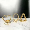 Candle Holders Heart Triangle Round Shape Metal Candlestick Holder Without Tealights Retro Wedding Party Table Dinner Decor Pography Props