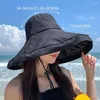 Breite Krempe Hüte Visor Hut Mode Outdoor UV Schutz Sommer Strand Solid Color Sun Women Cap Eimer Fischer