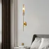 Lampe murale simple en laiton E14 Verre gris clair clair pour salle d'allée de salon