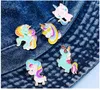 Cartoon punk arcobaleno arcobaleno smalto per alloggiamento per cavalli animali zaino cappotto badge badge dhergge gioielli doni per bambini