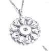 Colliers pendentifs Bouton sublimation Zircon Fleur Pendants Collier Consommable 20pcs / lot Drop Livraison bijoux dhqhe