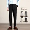 Calças masculinas 2024 Elastic Casual Style coreano Drape Business Office Business Troushers Spring Autumn Rous