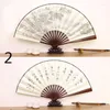 Decorative Figurines Retro Folding Silk Fan For Men Chinese Style Pocket Bamboo Handle Hand 1Pc 2024