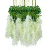 12pcs Wisteria artificielle fleurs suspendues garantie de mariage pour la maison décoration de jardin vigne rotin fausse fleur de fleur