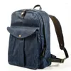 Plecak mężczyzn plecaki dzienne vintage płócienne skórzane torby szkolne projektant Casual Fashion Waterproof Travel Male Back Pack