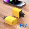 Hot-selling 120W Bumblebee Super Fast Charging KO-71 2PD+2USB Charging Charger for Laptops Tablets Mobilephones Travel Wall EU/US Plug Charger with Retail Box