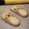 Slippers Plataforma de verano para hombres cómodos sandalias de chanclas zapatos casuales moda suave plano negro al aire libre