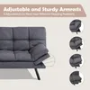 Konvertibel futonbäddsoffa, grått tygminnesskum Loveat, liten Euro Lounger soffa för kompakta bostadsområden, lägenhet, sovsal, studio, rum, hemmakontor/kudde