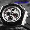 Swiss AP Wrist Watch Royal Oak Offshore 26400 Diamètres 44 mm Boucard Blanc Black Timing Panda Panda Face Watch