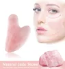Jade Natural Gua Sha Board Massage Rose Quartz Guasha Piedra para el cuello de la cara El levantamiento de las arrugas de la piel Atención de belleza J0321650036