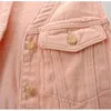 Serbatoi da donna 2024 Summer Shin Fashion Pink Denim Giust Domande da donna Giacca senza maniche Giacca senza maniche